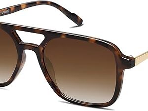 HR Retro Aviator Sunglasses for Men and Women, Trendy Rectangle UV Protection Shades