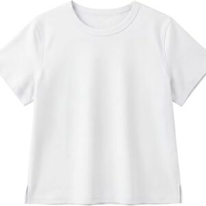 HR Women's Cotton Crewneck T-Shirt, Short Sleeve Basic Tee, Casual Summer Crop Top