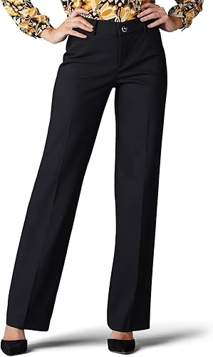 HR Women's Comfortable Office Dress Pants with Flex Waistband and Pockets