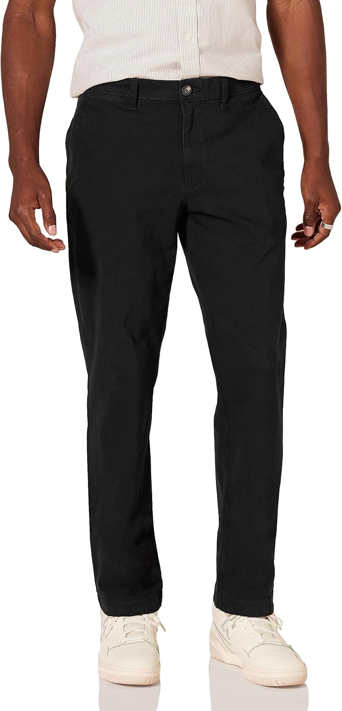 HR Men's Stretch Chino Trousers, Slim Fit Everyday Pants