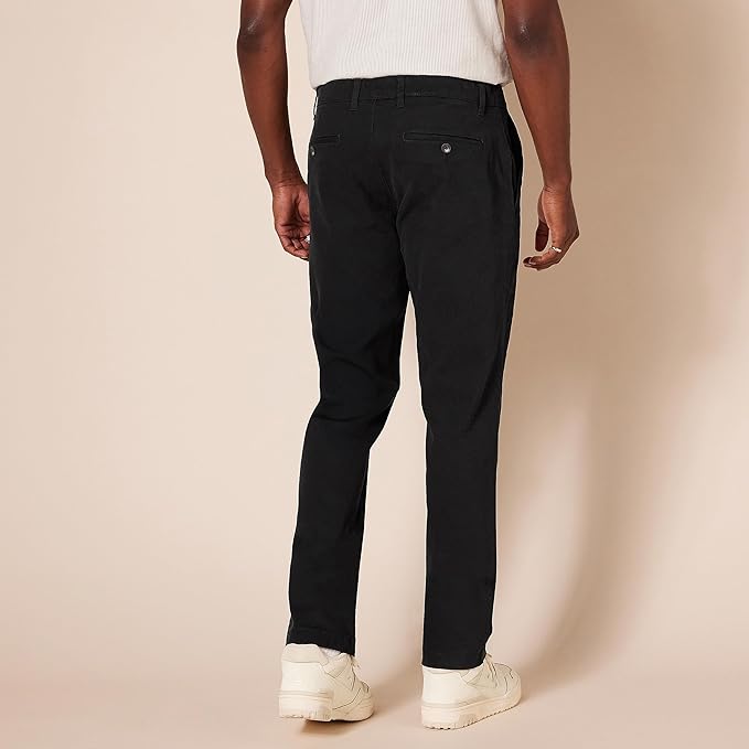 HR Men's Stretch Chino Trousers, Slim Fit Everyday Pants - Image 2
