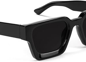 HR Unisex Square Sunglasses, Fashion Thick Frame Rectangle Sun Glasses